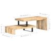 2 Piece Coffee Table Set Solid Mango Wood view 2