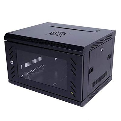 AUTOKOLA Home 6U Equipped Iron Network Cabinet with Cooling Fan Black 3-7 Days Delivery