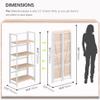 4NM No Assembly Folding Bookshelf Storage Shelves 4 Tiers Vintage Bookcase Standing Racks Study Organizer Home Office (Natural White) view 2