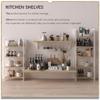4NM No Assembly Folding Bookshelf Storage Shelves 4 Tiers Vintage Bookcase Standing Racks Study Organizer Home Office (Natural White) view 4