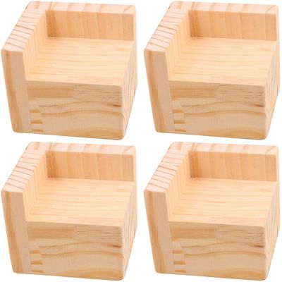 Set of 4 Bed Risers Furniture Square Risers 2 Inches Height Heavy Duty Unfinished Solid Wood Furniture Legs Bed Lifts Furniture Legs for Sofa Couch Chair Table Legs,Helps You Storage Under The Bed