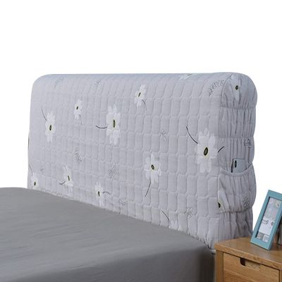 Bedside Protection Cover Stretch Bed Headboard Cover Dustproof Bed Head Cover for Bedroom for Queen King Size Wood Leather Beds (Color : Gray, Size : 2M)