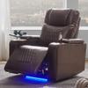 Merax Electric Recliner Chair with USB Charge Port, 360 Swivel Tray Table, Hand in-Arm Storage, and Cup Holders, Ambient Lighting - Ambient Lighting Gaming Recliner Chair Home Theater Seating view 1