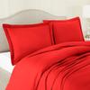 APRbedding Duvet Cover 3 Piece Set  Ultra Soft Double 800 TC 100% Egyption Cotton Hotel-Quality  Comforter Cover and 2 Pillow Shams,Red-Queen (88'' x 88'') view 3
