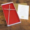 10" Wall Cross | Great Gift for Baptism, First Communion, Confirmation, Weddings | Simple Christian Home Dcor | Made in the USA (Silver-tone Wedding) view 3