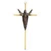 10" Wall Cross | Great Gift for Baptism, First Communion, Confirmation, Weddings | Simple Christian Home Dcor | Made in the USA (Gold-tone with Silver-tone Risen Christ) view 1