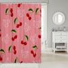 Cherry Bath Curtain Girls Red White Cherry Bathroom Shower Curtain Set Fresh Fruit Theme Shower Curtain for Kids Adults Sweet Cherry Waterproof Bathroom Curtains Bright Vibrant Room Decor 72x84 Inch view 2