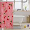 Cherry Bath Curtain Girls Red White Cherry Bathroom Shower Curtain Set Fresh Fruit Theme Shower Curtain for Kids Adults Sweet Cherry Waterproof Bathroom Curtains Bright Vibrant Room Decor 72x84 Inch view 3