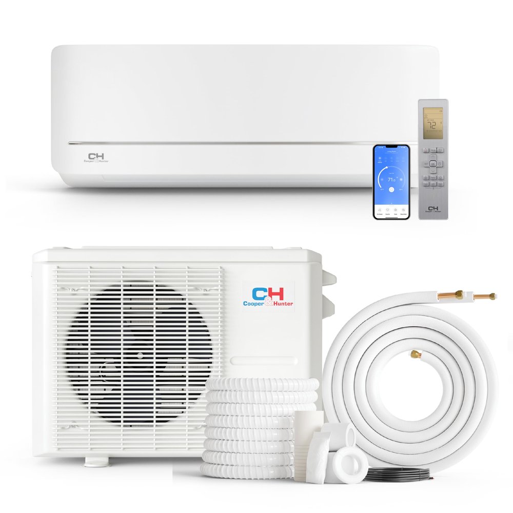 Cooper & Hunter 9,000 BTU 230V Single Zone Wall Mount Ductless Mini Split Air Conditioner & Heat Pump  21.2 SEER2  16FT Installation Kit  Refrigerant Pre-Charged  Inverter