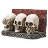 Pacific Trading Company Skull Business Card Holder for Desk, Hand Painted See Hear Speak No Evil Gothic Desktop Name Cards Display Organizer, 3 3/4 inchL x 2 1/8 inchH view 3
