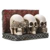 Pacific Trading Company Skull Business Card Holder for Desk, Hand Painted See Hear Speak No Evil Gothic Desktop Name Cards Display Organizer, 3 3/4 inchL x 2 1/8 inchH view 4