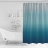 ALAGEO Shower Curtain Blue Gradient Fabric Bath Curtains Solid Color Ombre Bathroom Decor Sets with Hooks Waterproof 72x84inch view 2