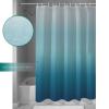 ALAGEO Shower Curtain Blue Gradient Fabric Bath Curtains Solid Color Ombre Bathroom Decor Sets with Hooks Waterproof 72x84inch view 3