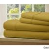 1000-Thread-Count 100% Egyptian Cotton Bed Sheet, 4-Pc King Gold Solid Sheet Set Single Ply Long Staple Cotton Yarns, Sateen Weave, Fits Mattress Upto 18" Deep Pocket view 2