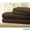 1000-Thread-Count 100% Egyptian Cotton Bed Sheet, 4-Pc Queen Chocolate Solid Sheet Set Single Ply Long Staple Cotton Yarns, Sateen Weave, Fits Mattress Upto 18" Deep Pocket view 2