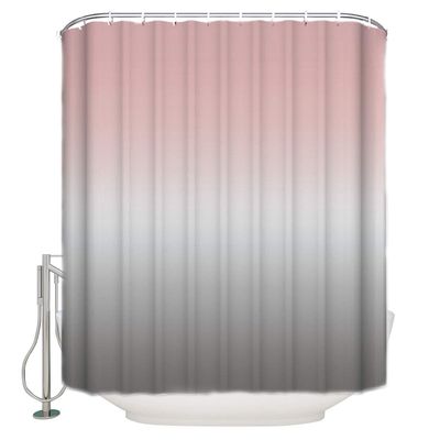 ALAGEO Shower Curtain Pink Grey Gradient Fabric Bath Curtains Solid Color Ombre Bathroom Decor Sets with Hooks Waterproof 72x84inch