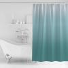 ALAGEO Shower Curtain Turquoise Gradient Fabric Bath Curtains Solid Color Ombre Bathroom Decor Sets with Hooks Waterproof 72x78inch view 2