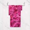 ALAZA Hot Pink Roses Towel Bathroom Sets 1 Bath Towel 1 Hand Towel 1 Washcloth Soft Luxury Decorative Set of 3 Towels Multipurpose for Kitchen Home Spa Beach view 2