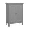 Teamson Home Stratford Contemporary Wooden Floor Storage Cabinet with Two Doors for Bathrooms, Living Rooms, Hallways, Gray view 1