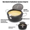 Cyrder Japanese Deep Fryer Pot with Fahrenheit Thermometer 3.5L- Nonstick Coating Fryer, Fried Tempura/Chicken/Fish/Shrimp/Meat Ball, Black 10inch view 3