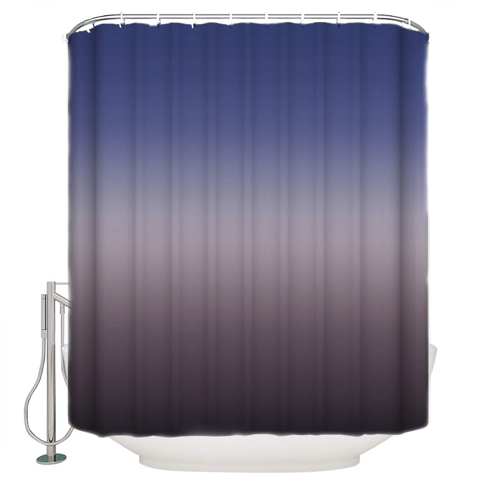 ALAGEO Shower Curtain Purple Grey Gradient Fabric Bath Curtains Solid Color Ombre Bathroom Decor Sets with Hooks Waterproof 72x96inch