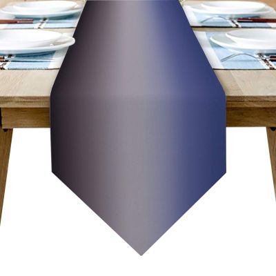 ALAGEO Cotten Linen Table Runner Purple and Gray Ombre Dresser Scarves Gradient Gradual Color Decorative Runners for Holiday Gatherings, Dinner,Outdoor or Indoor Parties, Machine Washable, 18x72 inch