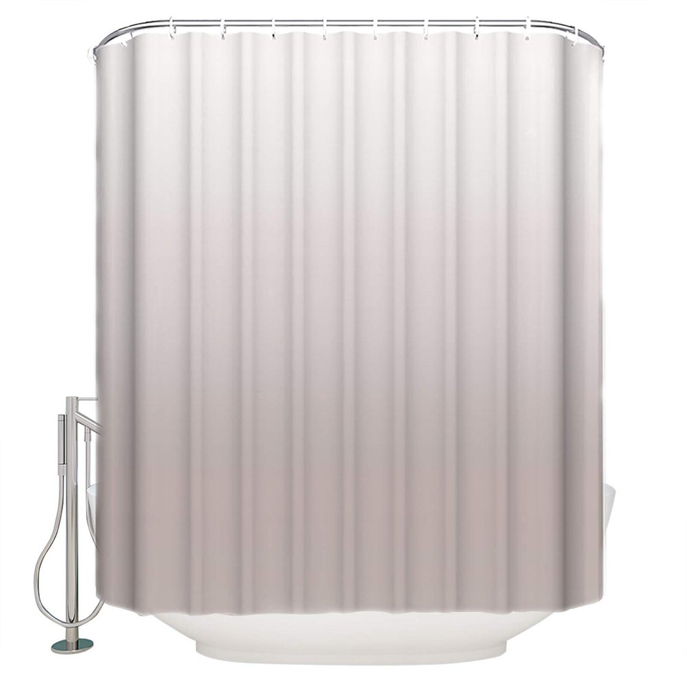 ALAGEO Shower Curtain Taupe Gradient Fabric Bath Curtains Solid Color Ombre Bathroom Decor Sets with Hooks Waterproof 72x84inch