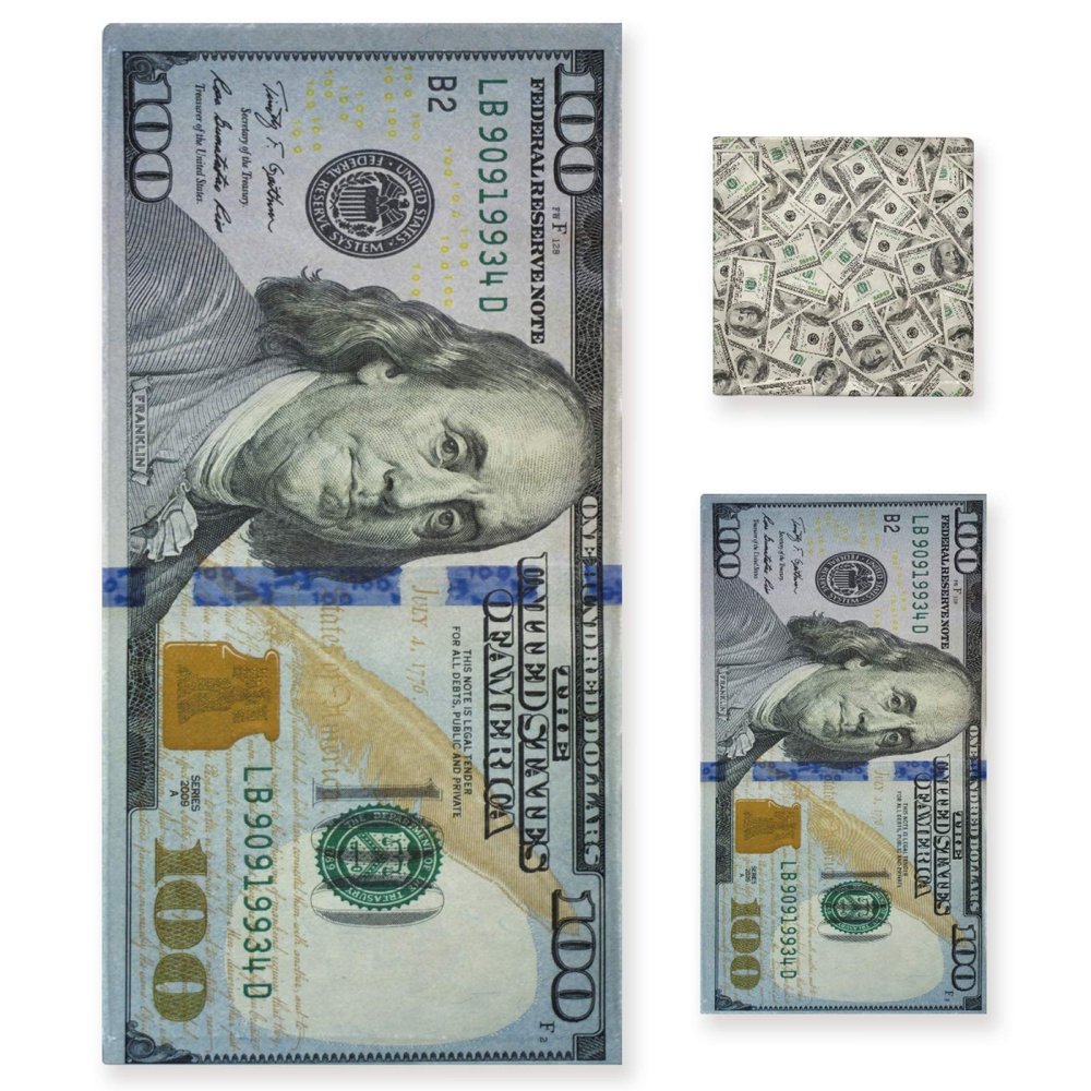 ALAZA 100 Dollar Bill Print Towel Bathroom Sets 1 Bath Towel 1 Hand Towel 1 Washcloth Soft Luxury Decorative Set of 3 Towels Multipurpose for Kitchen Home Spa Beach