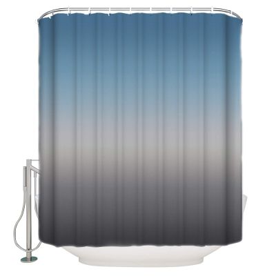 ALAGEO Shower Curtain Blue Gradient Fabric Bath Curtains Solid Color Ombre Bathroom Decor Sets with Hooks Waterproof 72x84inch