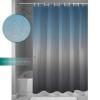 ALAGEO Shower Curtain Blue Gradient Fabric Bath Curtains Solid Color Ombre Bathroom Decor Sets with Hooks Waterproof 72x84inch view 3