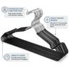 24-Pack Metal Hangers with Shoulder Notch - Heavy Duty Wire Clothes Hangers, Ultra-Thin Stainless Steel, Non-Slip, Space-Saving Coat Hangers for Home, and Hotels - Rust-Resistant and Durable view 2