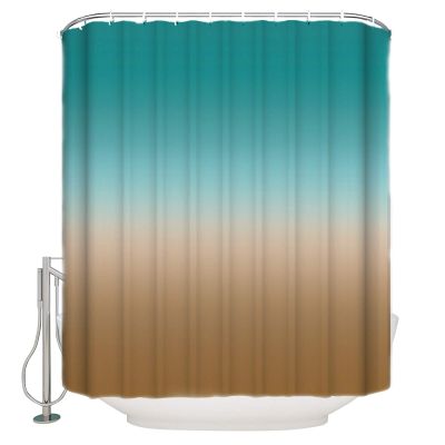 ALAGEO Shower Curtain Turquoise Purple Gradient Fabric Bath Curtains Solid Color Ombre Bathroom Decor Sets with Hooks Waterproof 48x72inch