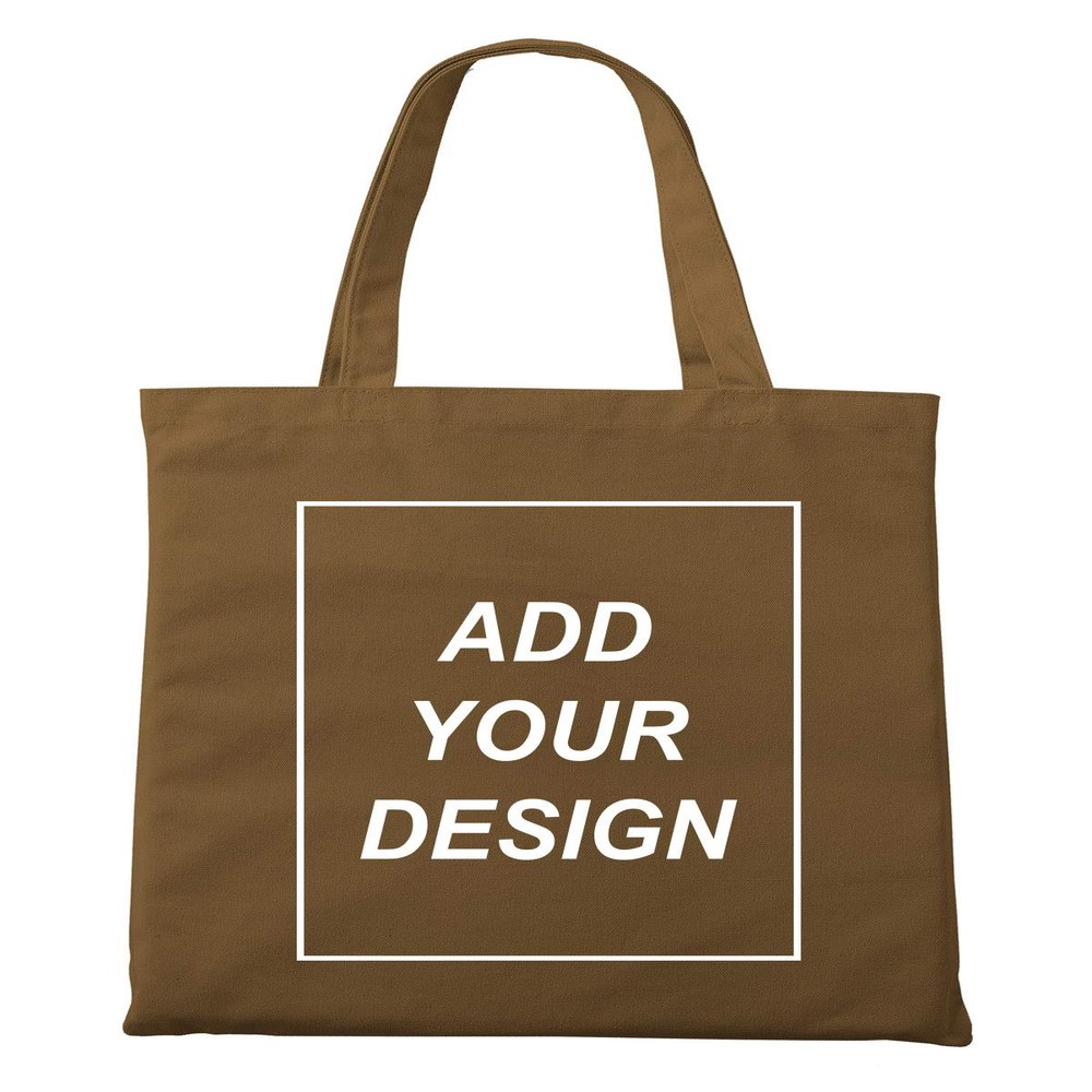 Aboutwome Your Own Design Women Custom Tote Bag for Shopping Canvas Bags (Brown)