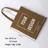 Aboutwome Your Own Design Women Custom Tote Bag for Shopping Canvas Bags (Brown) view 3