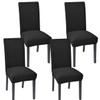 Aertiavty Chair Covers for Dining Room Set of 4 Chair Seat Cover for Dining Room Kitchen, Parsons Chair Covers Dining Chair Slipcover, Black view 1
