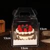 10Pcs Clear Cake Boxes Carrier Packaging for 3/4 Inch Cake Transparent Gift Box Plastic Cupcake Candy Display Boxes Portable Single Cake Containers for Wedding Birthday Parties Baby Shower Favors view 2