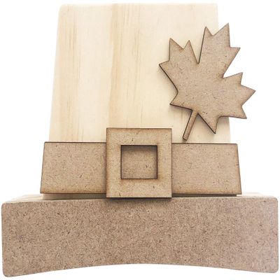 Foundations Decor Capotain (Pilgrim Hat) Wood Block - Home