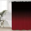 ALAGEO Shower Curtain Black Red Gradient Fabric Bath Curtains Solid Color Ombre Bathroom Decor Sets with Hooks Waterproof 72x84inch view 4