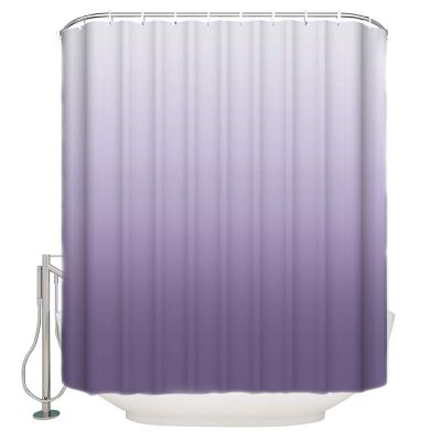 ALAGEO Shower Curtain Purple Gradient Fabric Bath Curtains Solid Color Ombre Bathroom Decor Sets with Hooks Waterproof 72x96inch