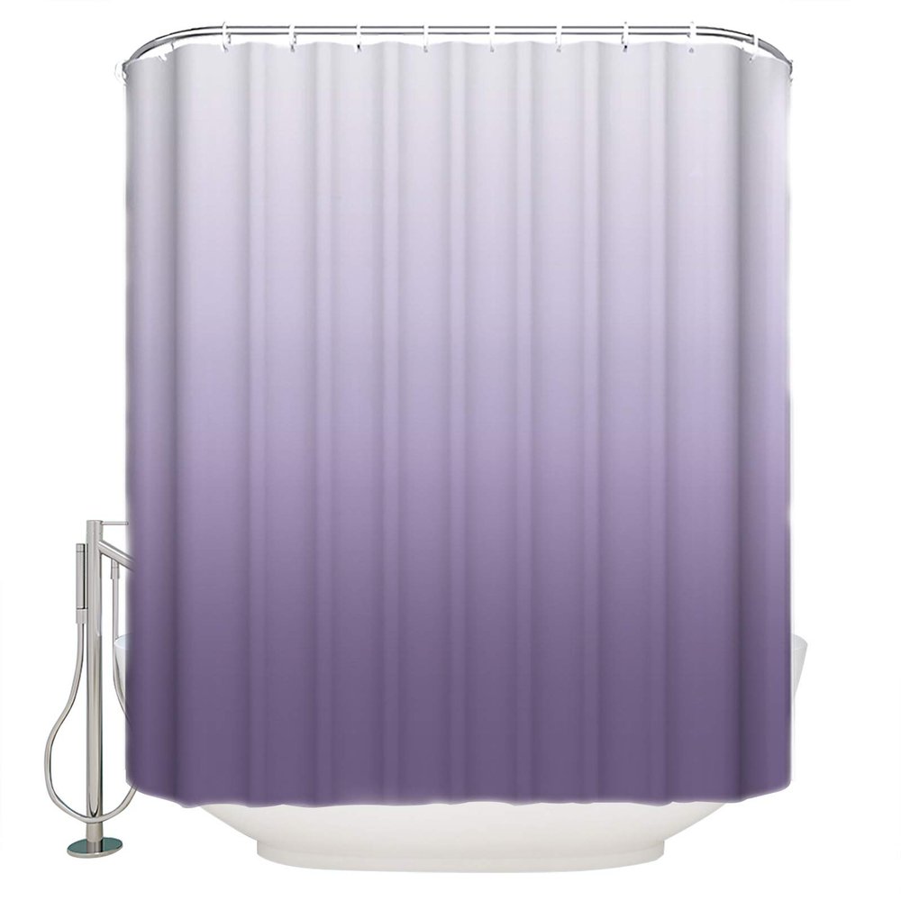 ALAGEO Shower Curtain Purple Gradient Fabric Bath Curtains Solid Color Ombre Bathroom Decor Sets with Hooks Waterproof 72x96inch