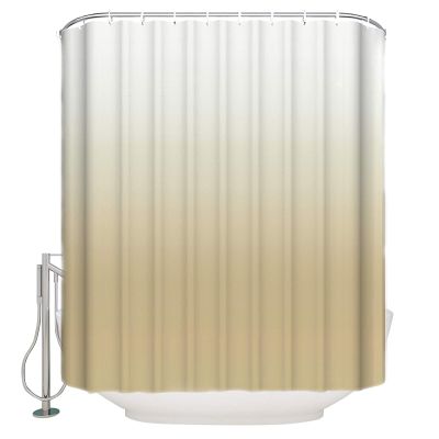 ALAGEO Shower Curtain Yellow Gradient Fabric Bath Curtains Solid Color Ombre Bathroom Decor Sets with Hooks Waterproof 72x84inch