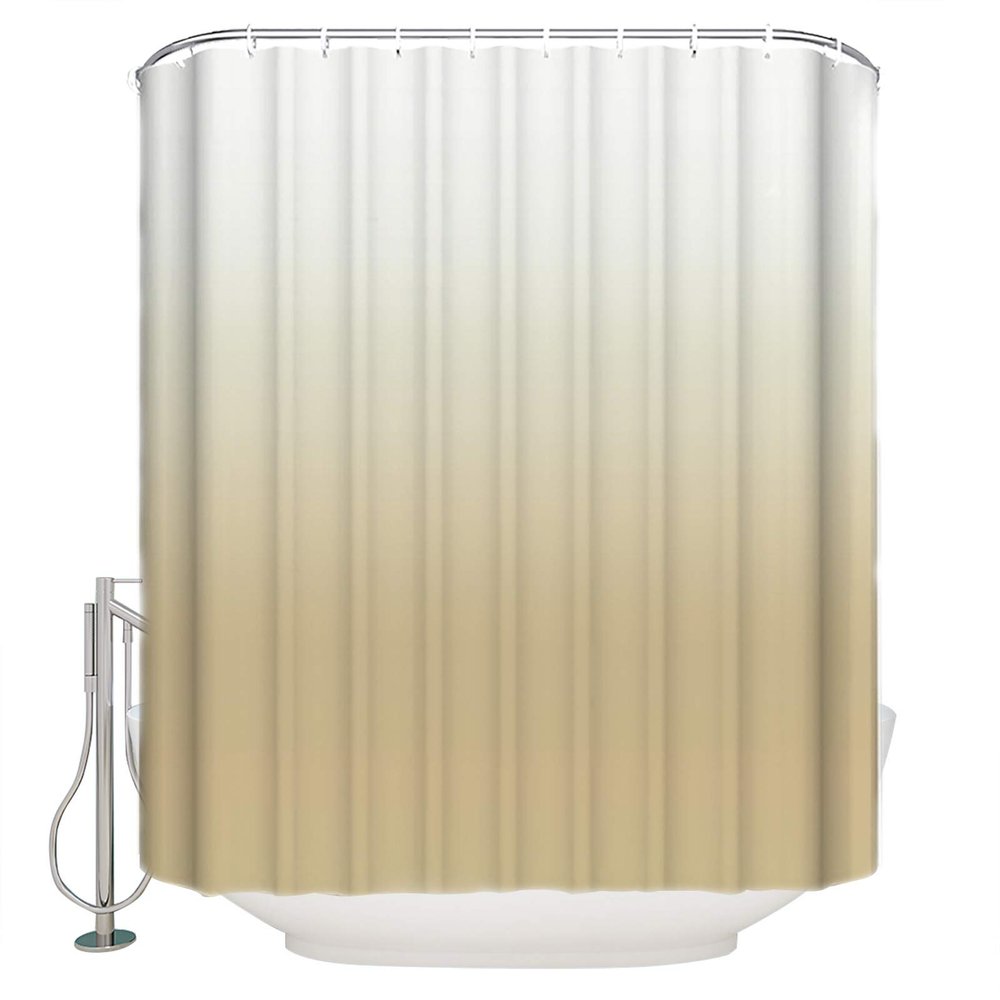 ALAGEO Shower Curtain Yellow Gradient Fabric Bath Curtains Solid Color Ombre Bathroom Decor Sets with Hooks Waterproof 72x84inch