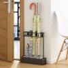 Umbrella Racks WXYZ Home Hotel Metal Umbrella Stand, Can Be Hung On The Wall Shoe Cabinet, Large Capacity and Space Saving, 34x8.5x40.8cm, Black, Green (Color : Black) view 2