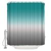 ALAGEO Shower Curtain Turquoise Grey Gradient Fabric Bath Curtains Solid Color Ombre Bathroom Decor Sets with Hooks Waterproof 72x84inch view 1