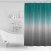 ALAGEO Shower Curtain Turquoise Grey Gradient Fabric Bath Curtains Solid Color Ombre Bathroom Decor Sets with Hooks Waterproof 72x84inch view 2