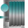 ALAGEO Shower Curtain Turquoise Grey Gradient Fabric Bath Curtains Solid Color Ombre Bathroom Decor Sets with Hooks Waterproof 72x84inch view 3