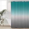 ALAGEO Shower Curtain Turquoise Grey Gradient Fabric Bath Curtains Solid Color Ombre Bathroom Decor Sets with Hooks Waterproof 72x84inch view 4