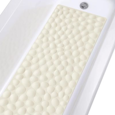 Non-Slip Bathtub Mat OTHWAY Soft Rubber Bathroom Bathmat with Strong Suction Cups (Beige)