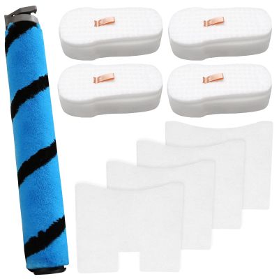 4 Pack Foam & Felt Filter Kit Vacuum Filters, 1 Pack Soft Roller Replacement for Shark HZ2002 HZ2000 Vertex Ultralight DuoClean PowerFins Stick Vacuum, for Part XFFKHZ2000, 125CU2002
