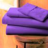 1000-Thread-Count 100% Egyptian Cotton Bed Sheet, 4-Pc Cal King Purple Solid Sheet Set Single Ply Long Staple Cotton Yarns, Sateen Weave, Fits Mattress Upto 18" Deep Pocket view 2